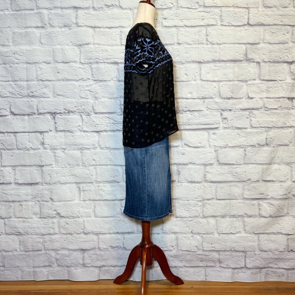 Gryphon Black Beaded Silk Top - Picture 7 of 9